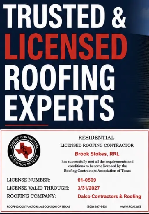 Roofing contractor license certification document